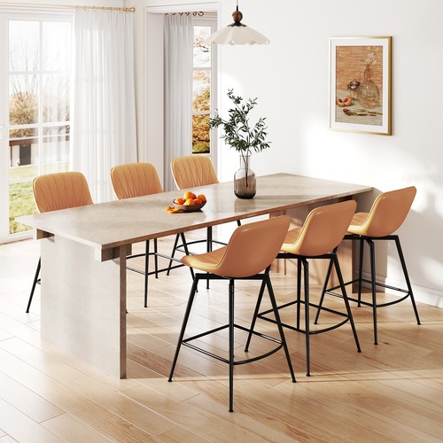 30" Swivel Upholstered Bar Stools with Back & Footrest, Set of 3 Bar Chairs - Picture 49 of 49
