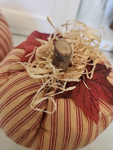 Zucche in tessuto fatte a mano set 2 primitive casale rustico realizzate dal venditore - Foto 3 di 7