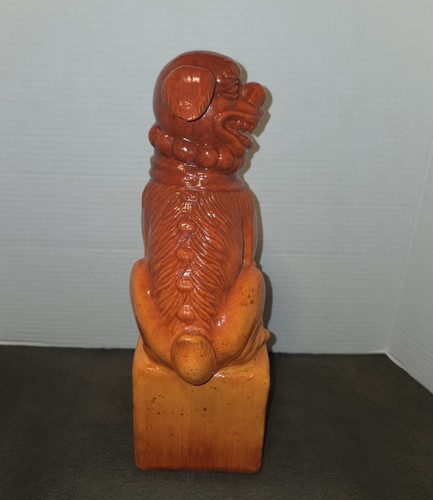 Vintage Chinese Terracotta Orange Red Foo Dog Sculpture Pier One - Picture 2 of 17