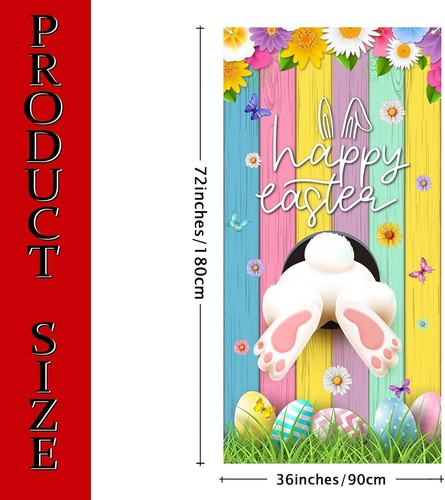 Easter Door Cover Bunny Egg Rabbit Decor Daisy Decorations Banner... - Picture 3 of 7
