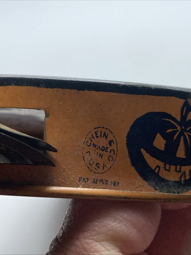 Vintage Halloween Black Cats On Brick Wall J Chein USA Tin Tambourine Orange - Bild 19 von 20