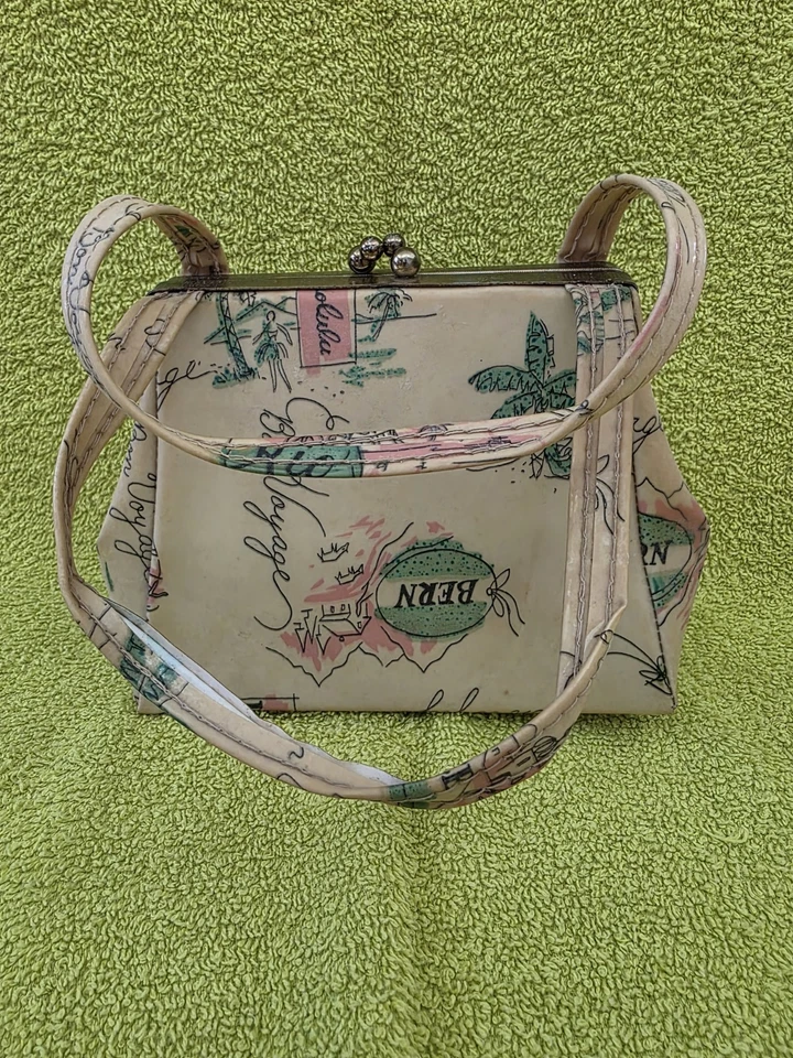 Cartera caja de música infantil vintage rara de los años 50 - ¡probada y FUNCIONA! Foto 3 de 4