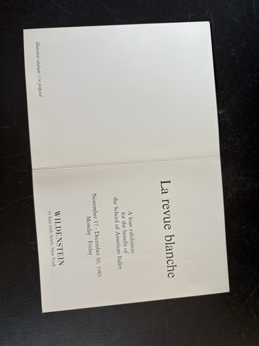 cartolina artistica OS La Revue Blanche American Ballet 1983 NYC invito galleria - Foto 3 di 4