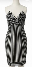 Zimmermann Designer Black white Silk Blend V-Neck Strapless Mini Dress 1