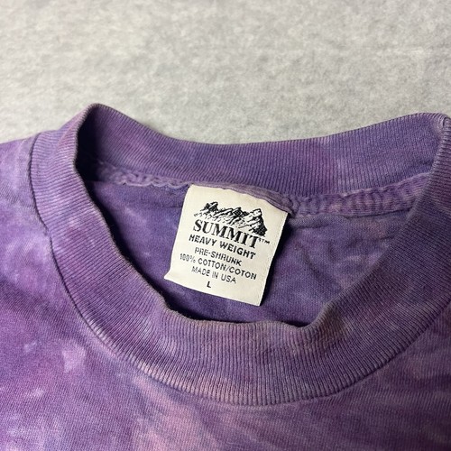 Vintage Unisex Hippie T Shirt Size Large Tye Dye Shirt Fractal Tribal Sun Purple - Picture 3 of 6