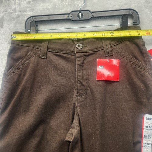 Lee Comfort Fit Straight Leg Women's Coffee Brown Pants 10 Petite - Picture 7 of 7