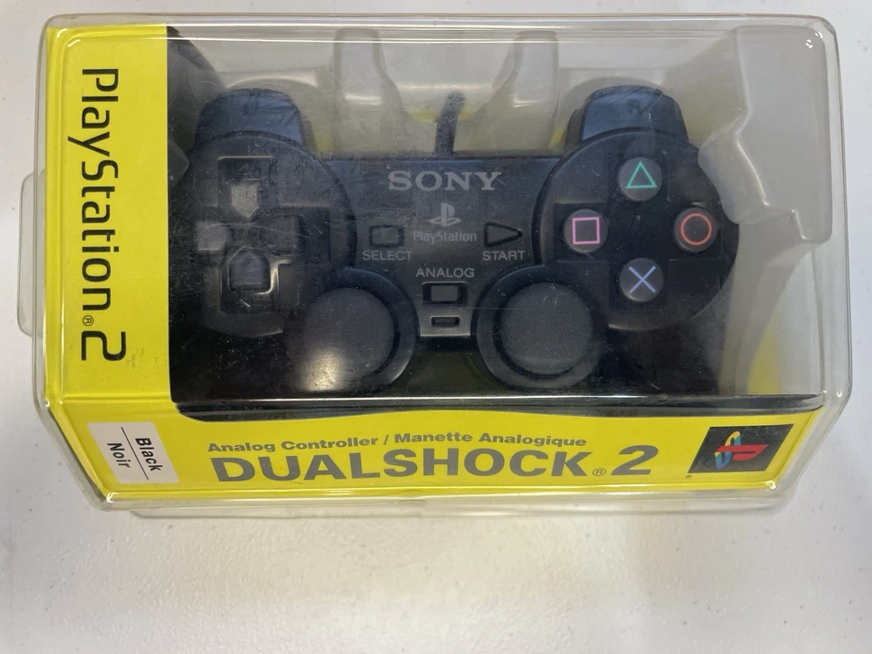 Mando Sony PlayStation 2 PS1 DualShock 2, Negro, Nuevo Precintado Nuevo en Caja Foto 2 de 4