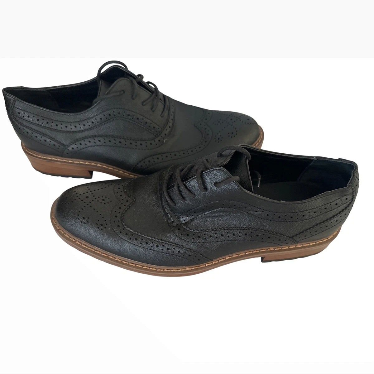 PERRY ELLIS FORMALWEAR Wingtip Patent Shoes Mens 11.5M Gently Used Perry Ellis Wingtip Dress Shoes for Men for sale | eBay main image 2