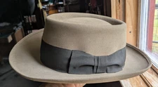 Vintage French Pork Pie Hat Made by FLECHET Frank Lloyd Wright Style Size 7 1/8