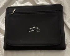 RARE! BMW MOTO MAN Motorcycle Dealer's Binder Notebook Case Black by LEED'S