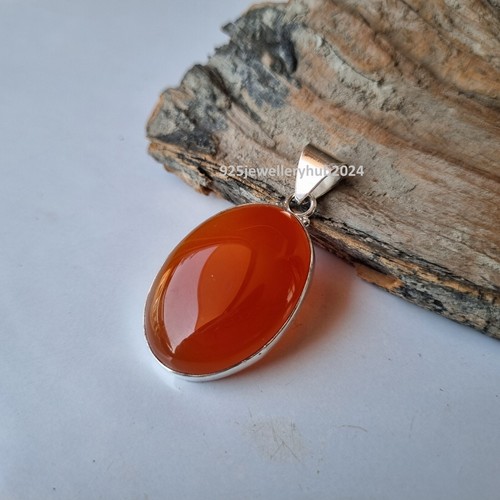 Amezing Carnelian Gemstone Pendant 925 Sterling Silver Statement Pendant PG5158 - Picture 2 of 5