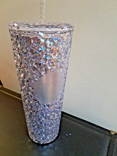 Holographic Silver Starbucks Diamond Cut - Travel Coffee Tumbler Mug - 24 oz - Bild 4 von 13