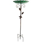 Bird Bath Standing Water Bowl Stake Traditional Outdoor Garden Ornament