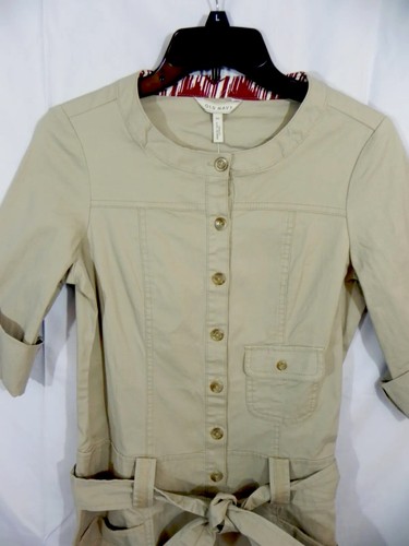 New OLD NAVY woman XS Khaki Beige Cargo Shorts ROMPER Tie Waist Elbow Sleeve NWT - Picture 3 of 8