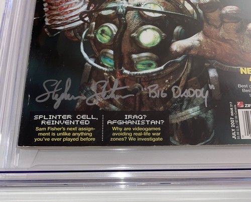 Stephen Stanton Signed CGC SS 6.0 EGM 217 Magazine BioShock Big Daddy Autograph - Picture 3 of 4