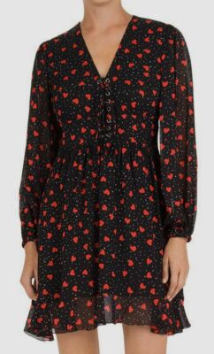 black dress red hearts