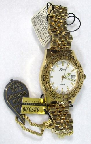Belair Men's Gold-Tone Watch 20ATM Water Resist 660FT Swiss Quartz Stainless NIB - Picture 10 of 11