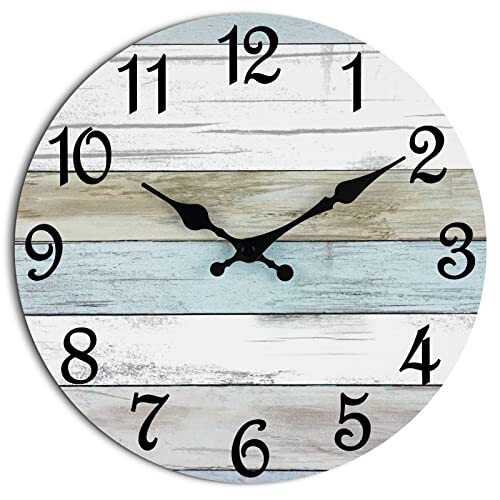 Beach Themed Blue Wall Clocks Battery Operated Silent Assorted Sizes , Colors - Picture 8 of 35