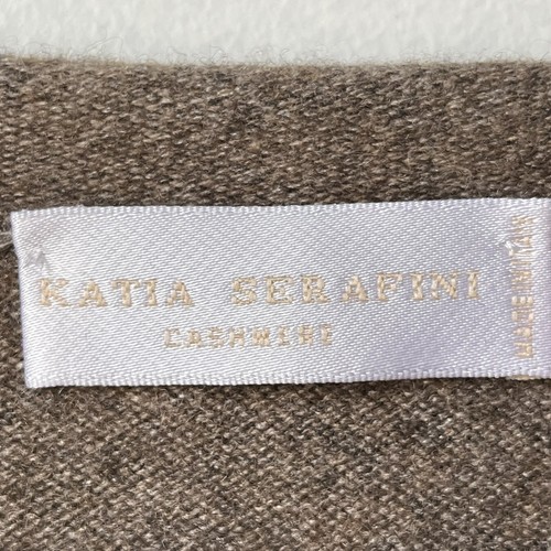 Katia Serafini Sweater Womens 6 M Cashmere Wool Boat Neck Brown Studs Oversized - Picture 13 of 13