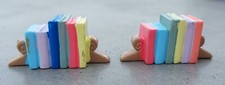 Vintage DOLLHOUSE MINIATURE Toys Dolls Book-End Nursery Multicolor Books W/Ends