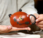 Handmade Tea Pot on Sales Real Yixing Zisha Zhu Clay Marked Pot Crane Relief Pot