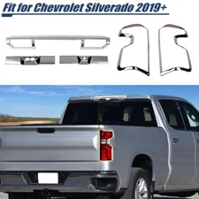 Chrome 3rd Third Brake Light+Taillight Lamp Cover Trim For Chevy Silverado 2022+