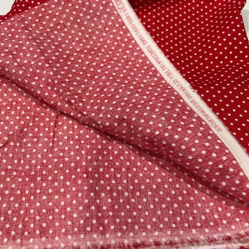 Red & White Polka Dot Cotton Quilting Fabric Crafts 25" X 44" - Picture 4 of 5