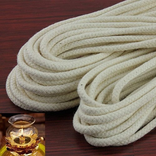 5m-10m Braided Cotton Round Wick Rope for Kerosene Oil Lamp Lantern Torch 2-12mm - Picture 11 of 38