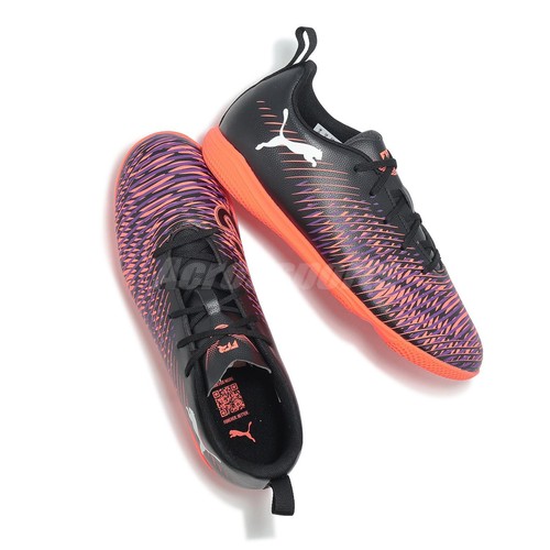 Puma Future 8 Play IT JR Black Orange Kids Youth Indoor Soccer Shoes 108397-01 - Picture 8 of 8