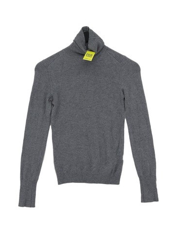 Zara Damen Pullover S Grau Viskose mit Elasthan, Nylon High Neck Pulli