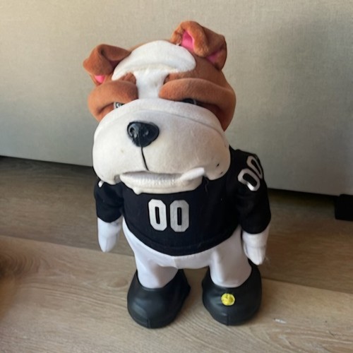 NFL VTG RAIDERS SINGEN TANZENDER FUSSBALL BULLDOGGE #00 ANIMIERTER EDELSTEIN IND. " LESEN""