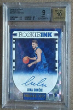2018-19 Panini NBA Hoops Luka Doncic Rookie Ink Auto BGS Graded 9 Mint 10 Auto