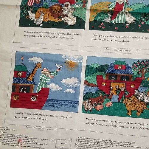Cranston Print Works Company Noah's Ark Picture Book Fabric + Instructions Nice - Picture 5 of 11