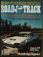 MAY 1977 ROAD & TRACK MAGAZINE JAGUAR XJS, MERCEDES 280E, ASTON MARTIN V8