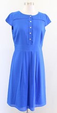 Tahari ASL Levine Royal Blue Cap Sleeve Ladder Trim Dress Size 6 Career Office