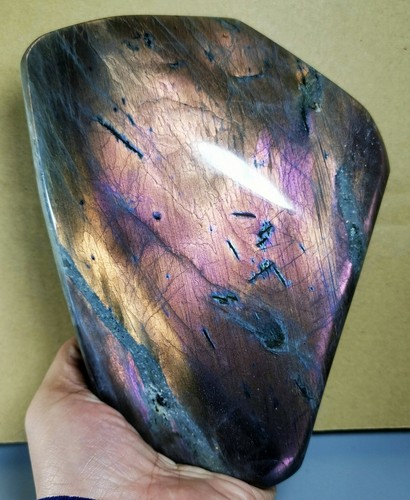 Polished Nice Rainbow Purple Flash Labradorite Spectrolite Freeform Reiki Stone - Picture 3 of 12