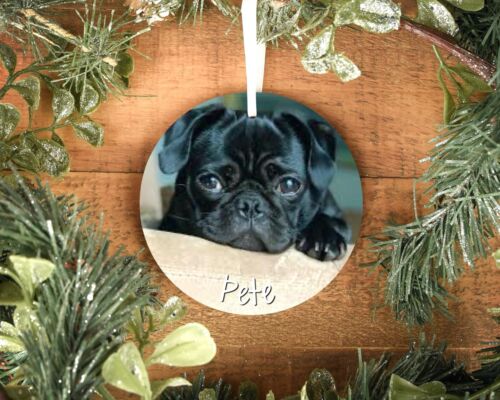 Adorno de decoración colgante de árbol de Navidad para gato, construcción personalizada de madera para mascotas - Imagen 8 de 12