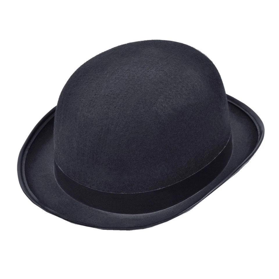 1 x oder 2 x schwarzer Bowler Hut Melone Gr.58/59 Reiterhut Butler Chaplin