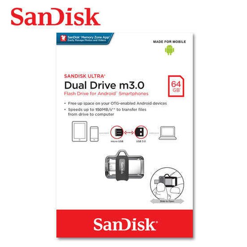 SanDisk Ultra Dual Drive m3.0 32GB 64GB 128GB 256GB USB Flash Drive MicroUSB AU - Picture 8 of 13