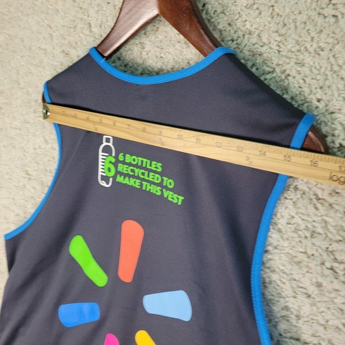 Walmart Employee Vest Size Medium Blue Sleeveless Proud Associate Work Full Zip - Picture 4 of 8