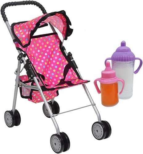 Geschenk für Mädchen Mein erster Puppenwagen Buggy Kinderwagen & Baby Puppenwagen Set - Bild 7 von 7