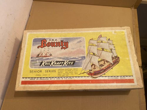 Vintage Keil Kraft Kits H M S Bounty Senior Series Model Wooden Boat Building