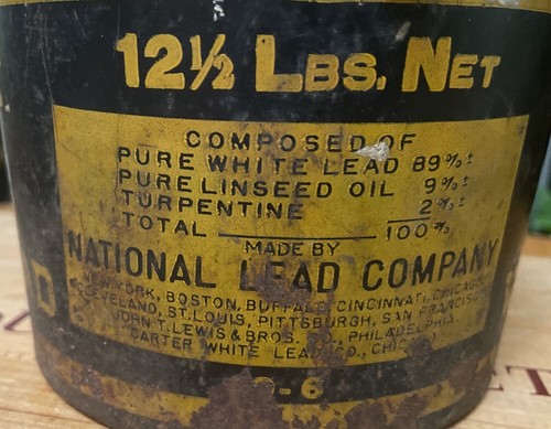 Vintage 12.5 lb Dutch Boy White Lead Paint Bucket Pail Metal Can Tin with Handle - Picture 5 of 9