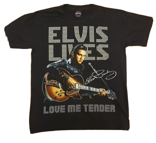 Elvis Presley Lives Rock@Tees T-Shirt Print Both Sides Size M 38-40