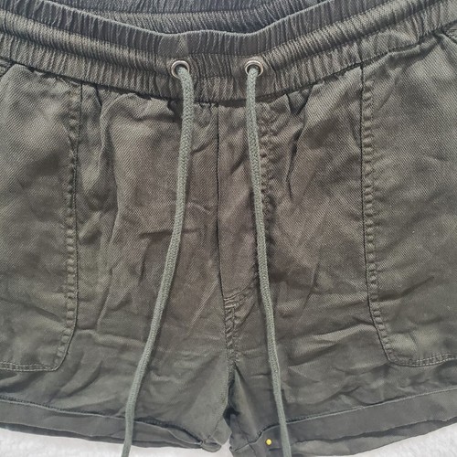Lucky Brand Women's Small Dark Green Linen Shorts Front Tie - Picture 2 of 6