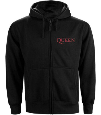 Queen Classic Crest schwarzer Hoodie mit Reißverschluss OFFICIAL