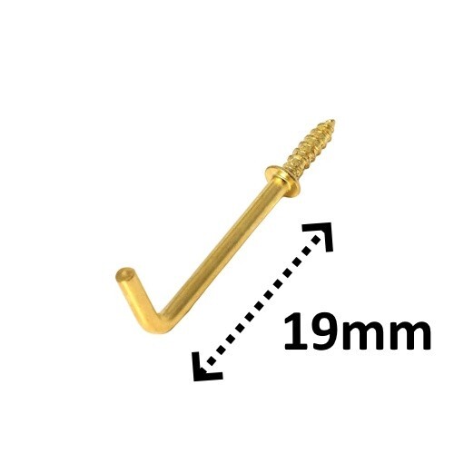 BRASS PLATED CUP HOOKS Heavy Duty Screw In Hanging Towel Hat Bag Coat Kitchen UK - Picture 3 of 68