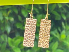 RAW BRASS EARRINGS snakeskin retro seventies brass ear wires drop statement dang