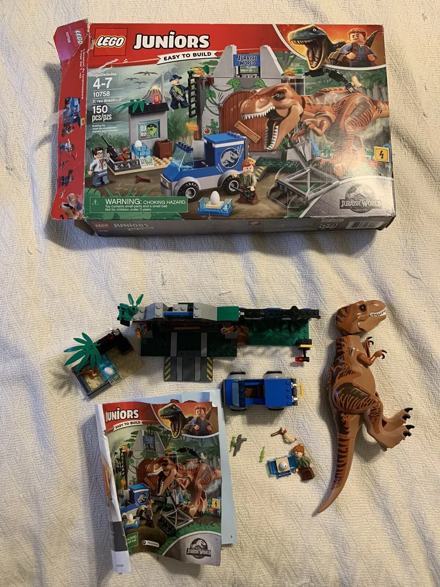 Forbedring Ydmyg Feasibility Lego Juniors Jurassic World T. Rex Breakout Set 10758 Instructions Box  Claire | eBay