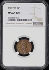 1957-D Lincoln Wheat Cent NGC MS-65 BN Toned - Freshly Graded From OG Mint Set